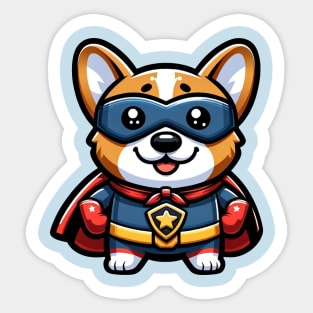 Superhero corgi Sticker